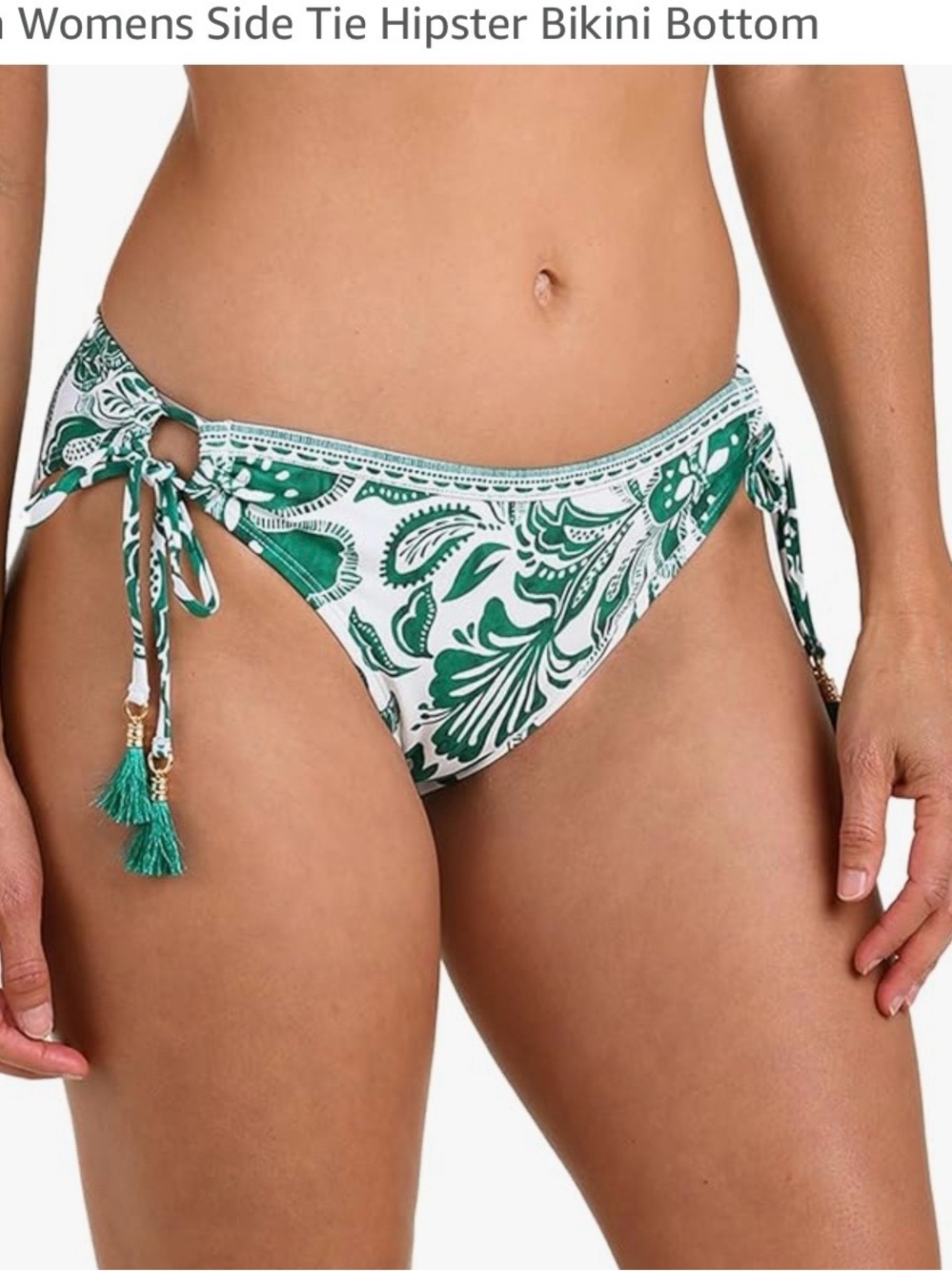 La Blanca Women’s Side Tie Hipster Bikini Bottom jungle/botanical brocade.